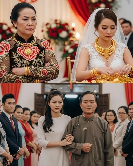 Cô dâu b;ỏ váy cưới cùng 100 cây vàng trả lại nhà trai rồi dắt người bố m//ù về quê sau khi mẹ chồng nói câu này