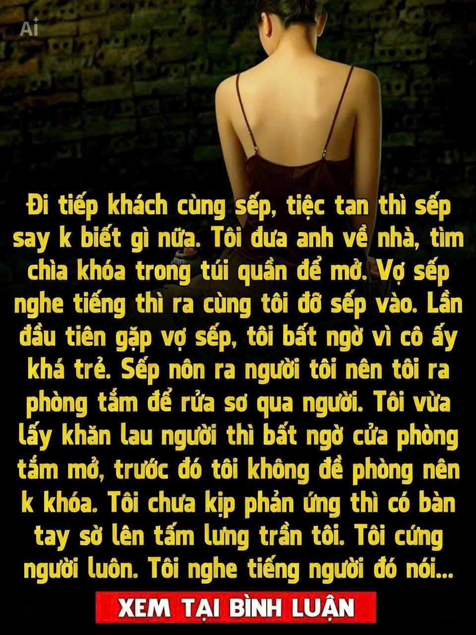 Đưa sếp về nhà, chưa kịp rời đi thì đã có bàn tay lạ đặt trên lưng, quay người lại tôi cho;;áng vá;ng khi thấy gương mặt người phía sau